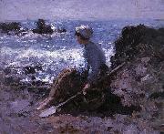 Nicolae Grigorescu Fisherwoman of Granville oil